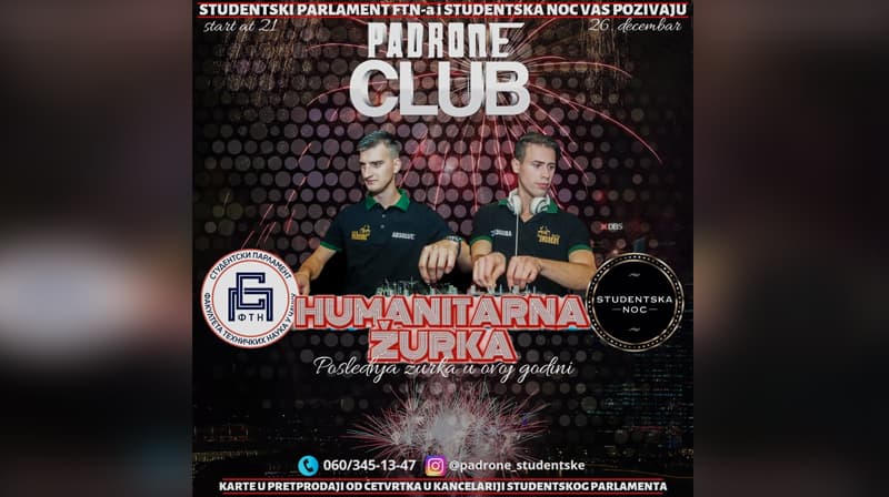STUDENTI ZA DECU: Humanitarna žurka u klubu Padrone za novogodišnje paketiće