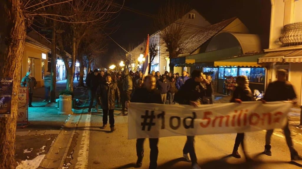 I Arilje u protestnoj šetnji "1 od 5 miliona"