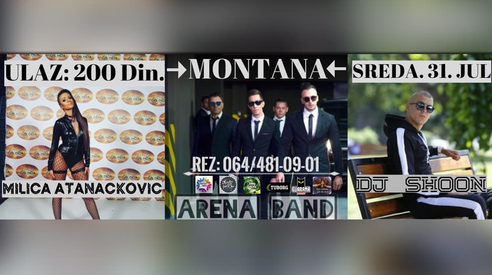 Najbolja žurka u gradu u klubu "Montana": Arena bend, Milica Atanacković i DJ Nenad Shoon