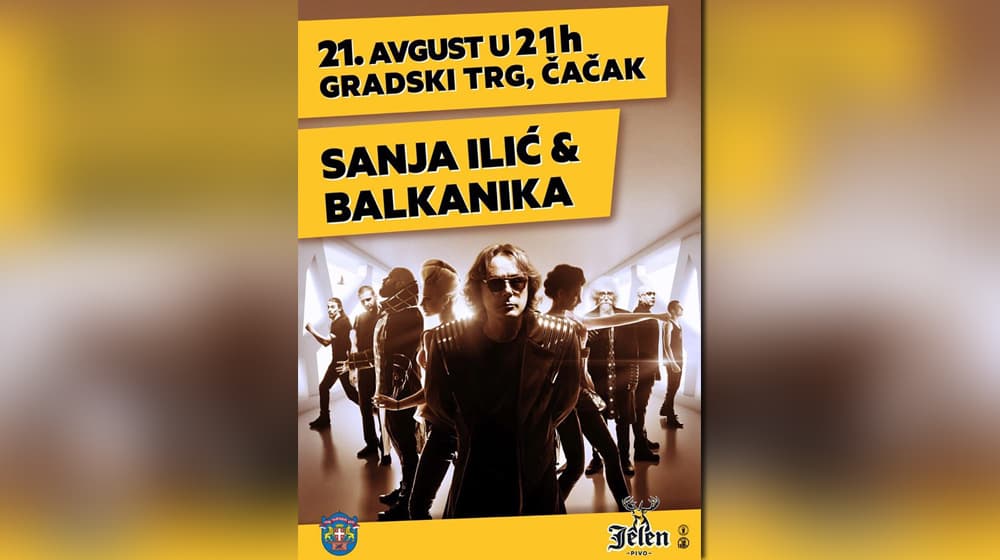 Koncert Sanje Ilića i Balkanike na Gradskom trgu u Čačku