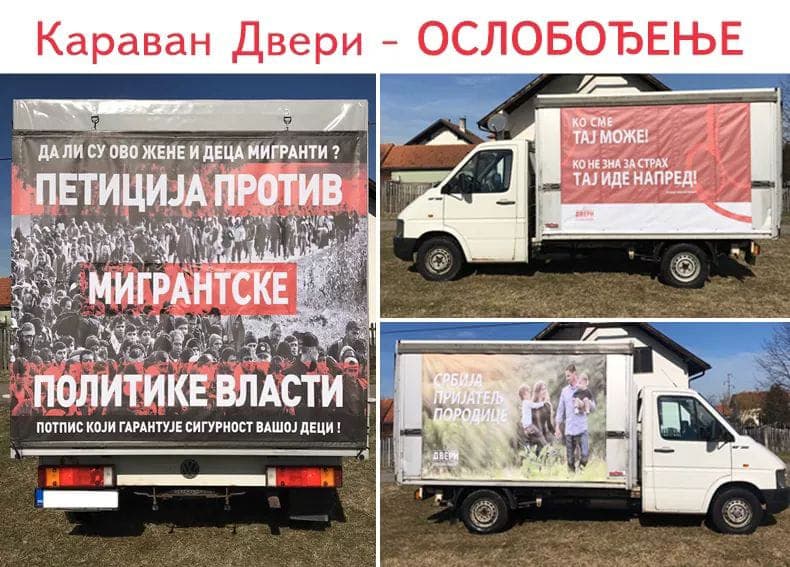 Karavan Dveri za prikupljanje potpisa protiv "migrantske politike vlasti"