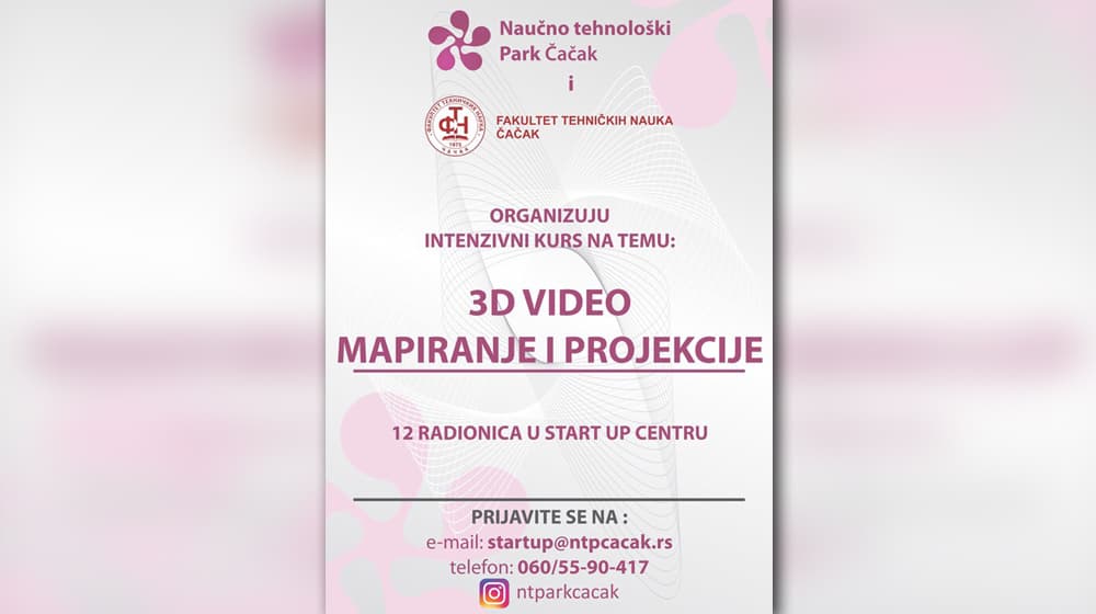 U toku prijavljivanje za kurs 3D video mapiranja i projekcije