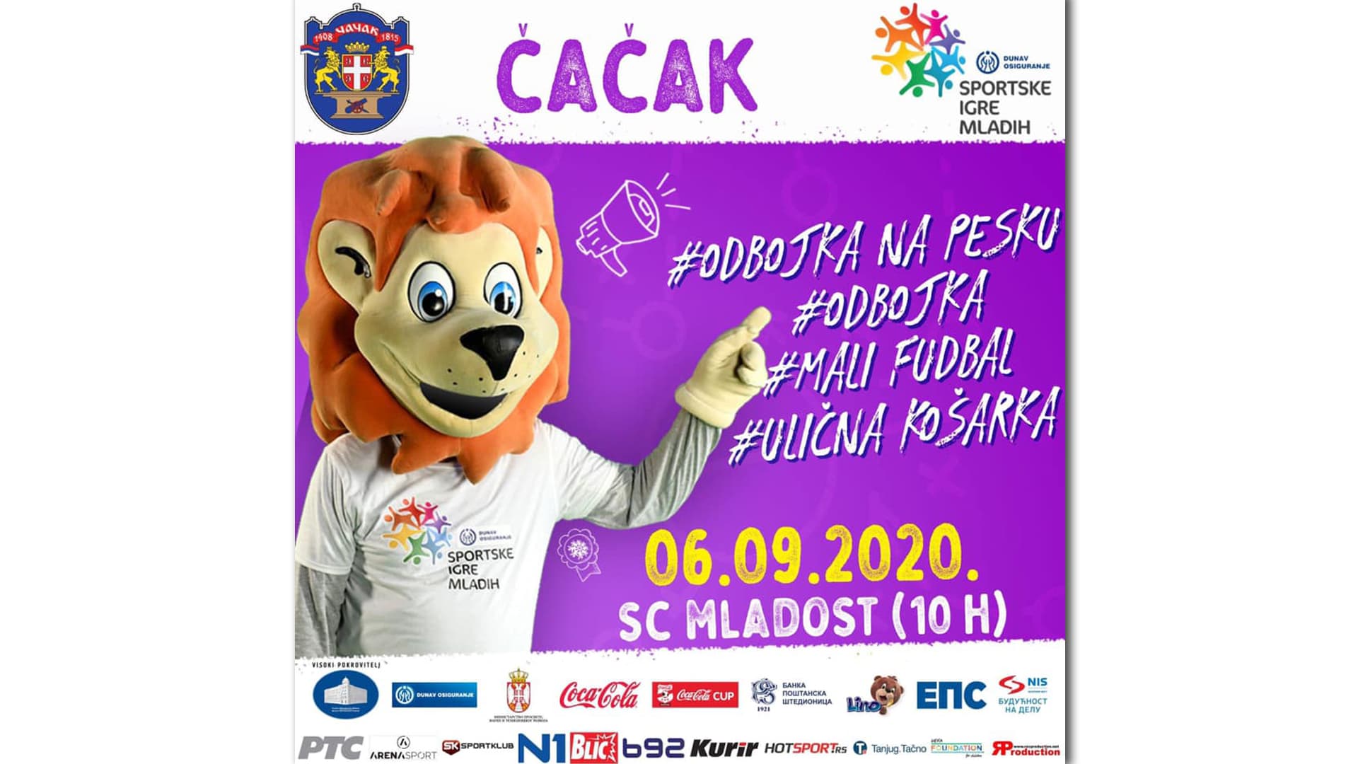 "Sportske igre mladih" u nedelju na terenima SC "Mladost" u Čačku
