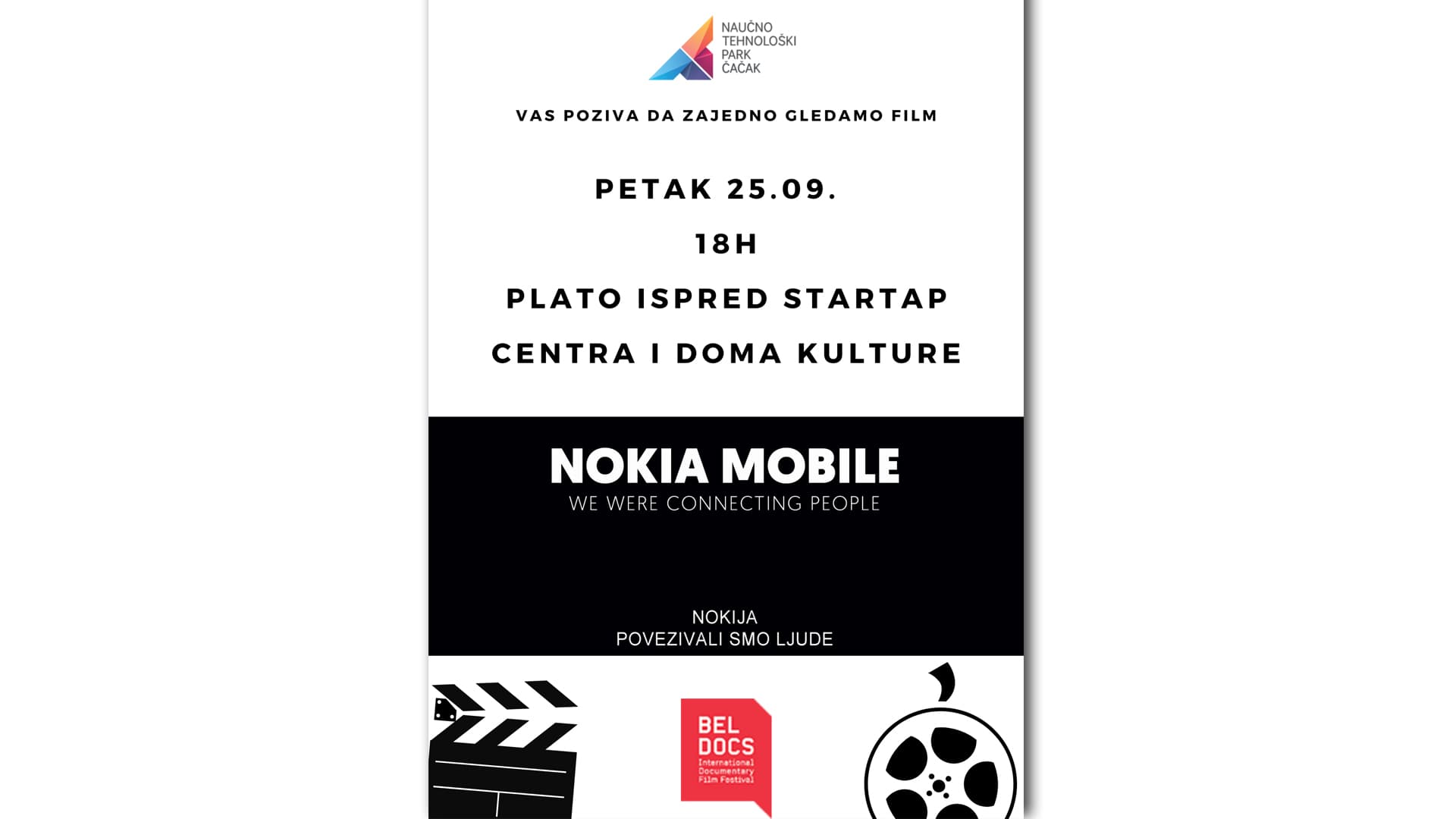Emitovanje filma o preduzetništvu na platou ispred Startap centra NTP-a