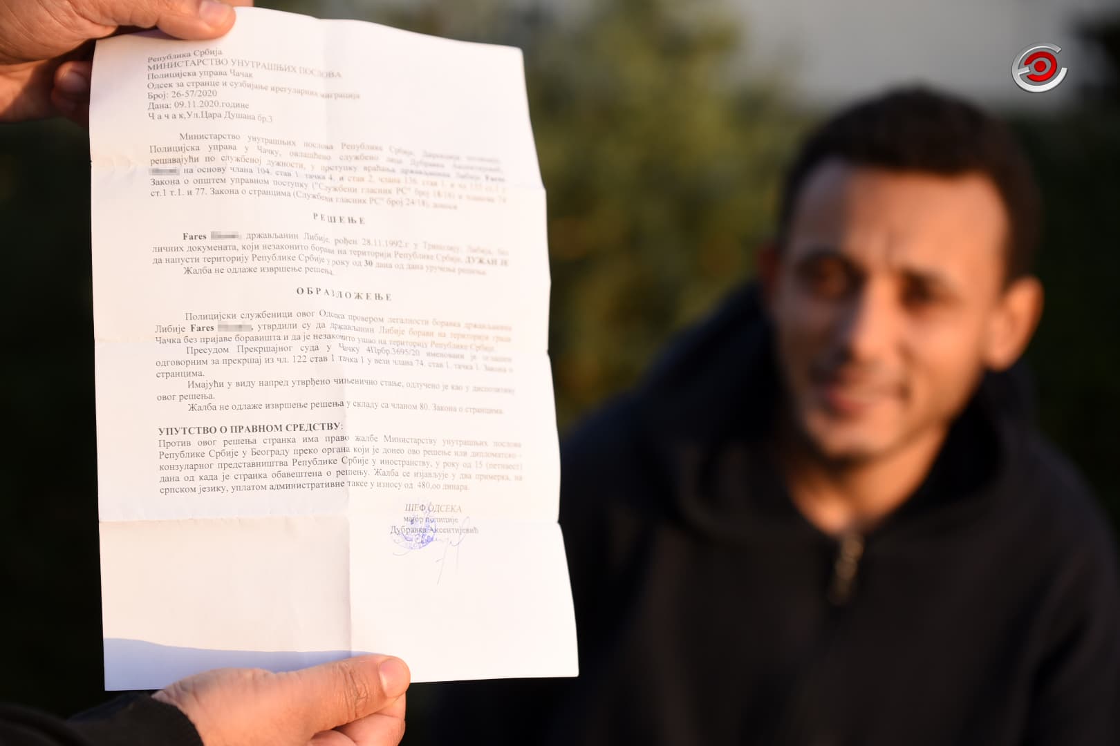 Čačak: Prekršajna prijava za Libijca; Fares: Samo sam u prolazu, idem za Nemačku