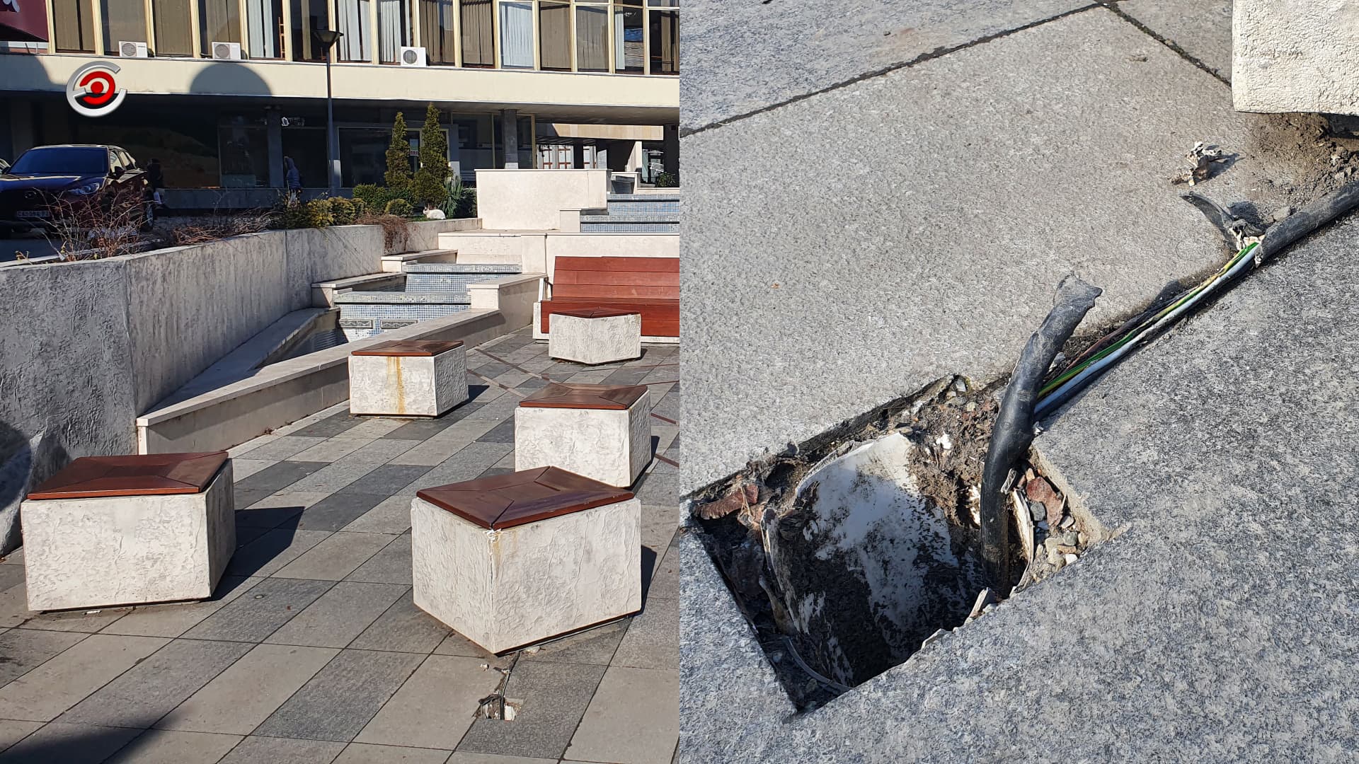 OPREZ: "Gole" žice kod klupica na Rimskom trgu (FOTO)