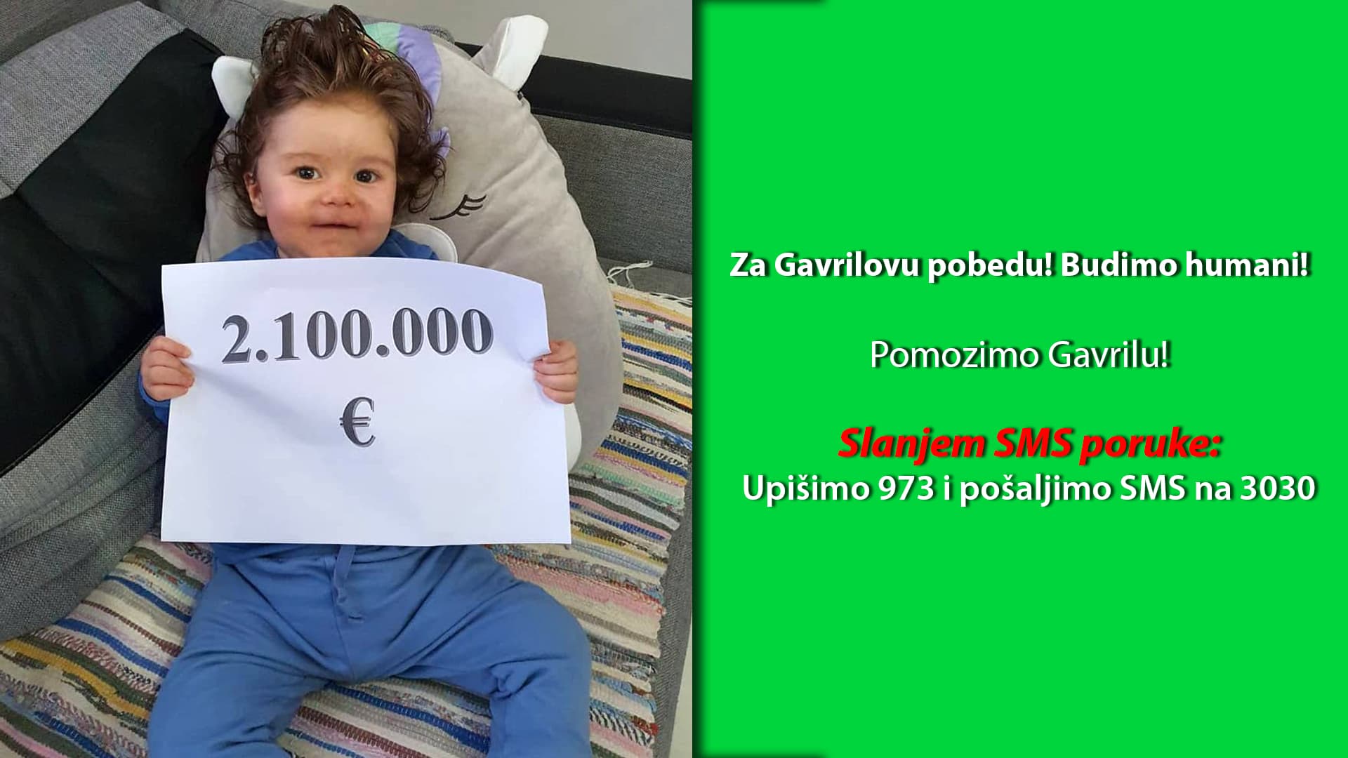 Malom Gavrilu HITNO POTREBNO još pola miliona evra do ponedeljka