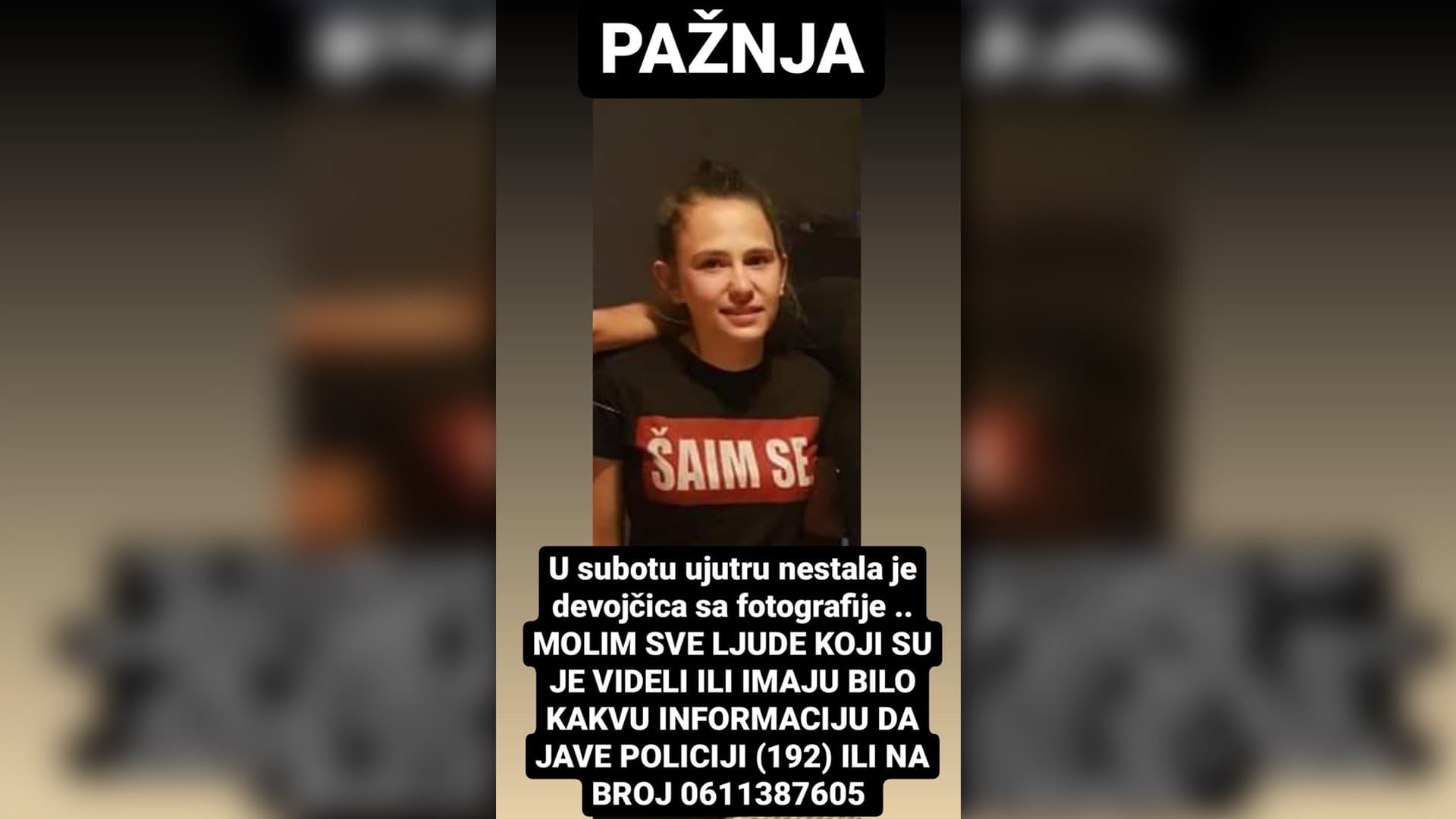 MUP: Još uvek traje potraga za maloletnom devojčicom iz okoline Čačka