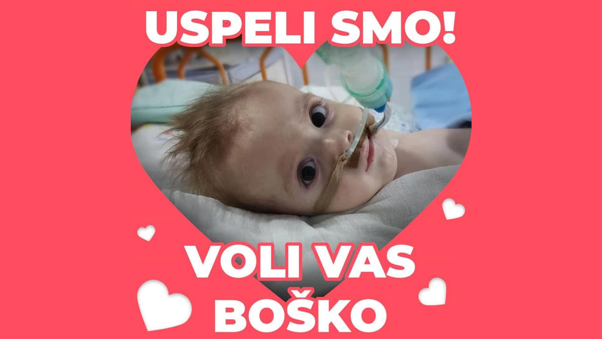 SADA I ZVANIČNO: Sakupljen novac za lečenje malog Boška