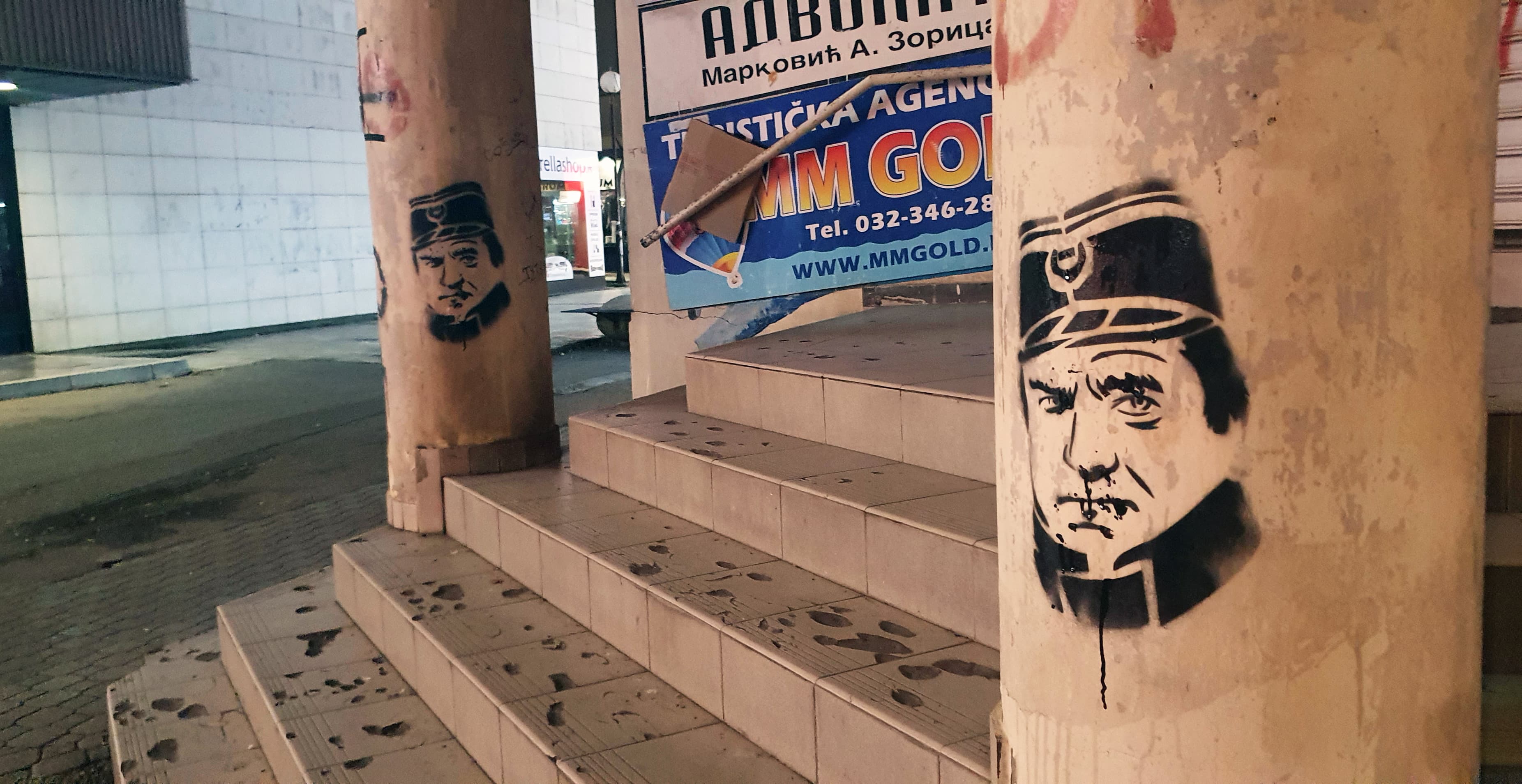 Grafiti sa likom Ratka Mladića u Čačku (FOTO)