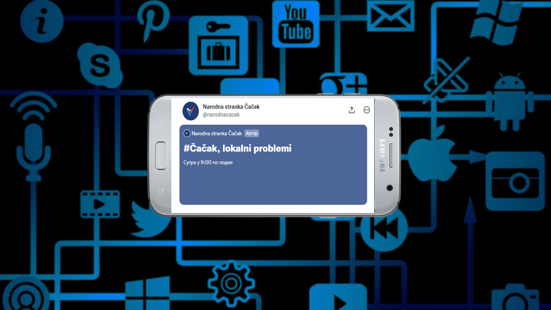 Prvi Twitter Spejs Narodne stranke Čačak sa lokalnim temama