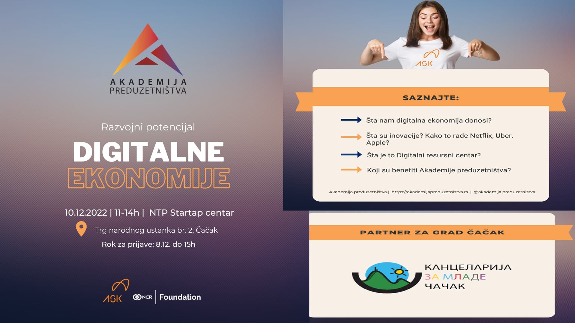 Besplatne radionice za mlade preduzetnike i promociju "Akademije preduzetništva"