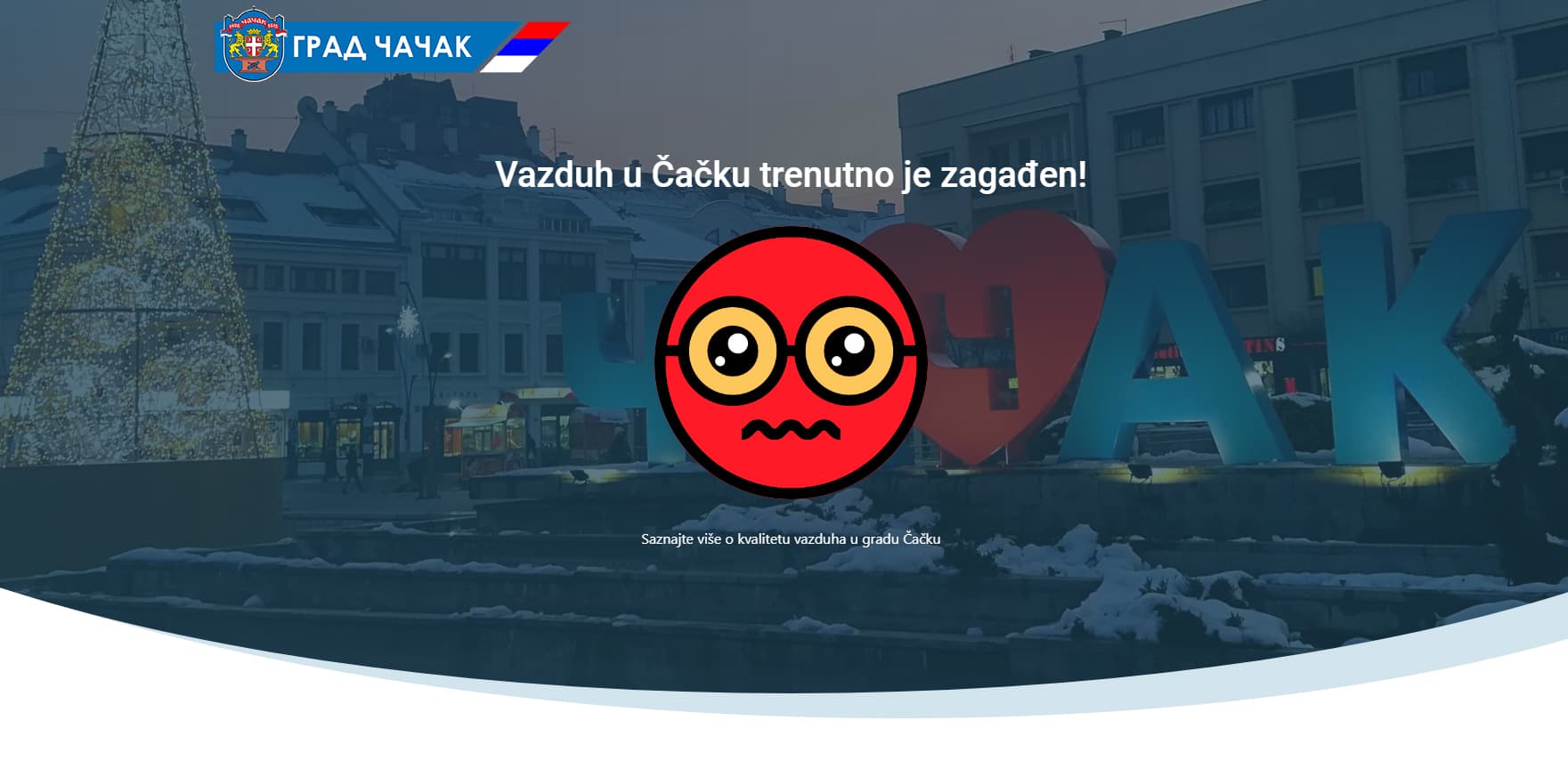 I zvanična merenja Grada Čačka pokazuju izuzetnu zagađenost vazduha (FOTO)