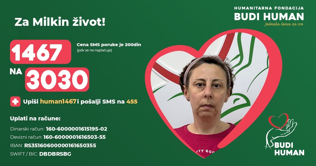 Pomozimo našoj sugrađanki Milki Bogdanović da pobedi tešku bolest