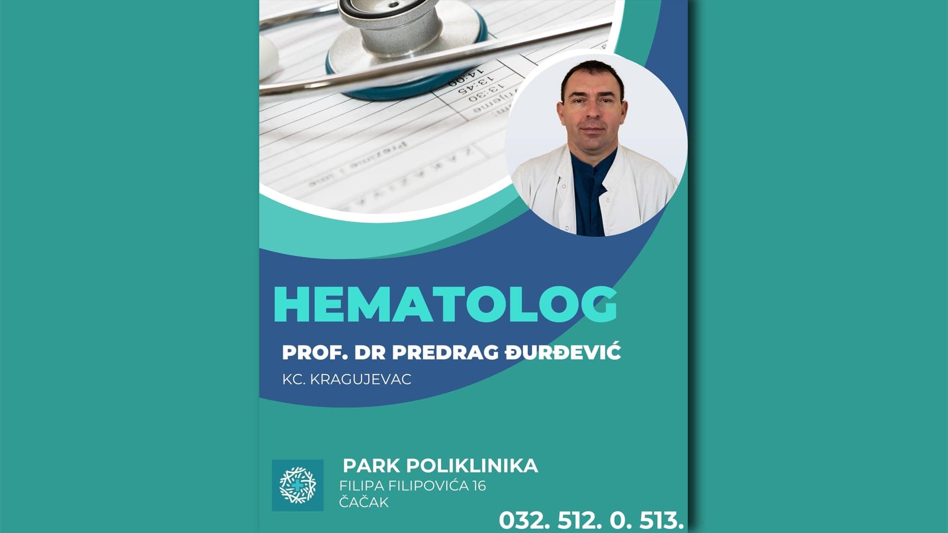 Konsultativni pregledi interniste hematologa prof. dr Predrag čurđević u Park Poliklinici
