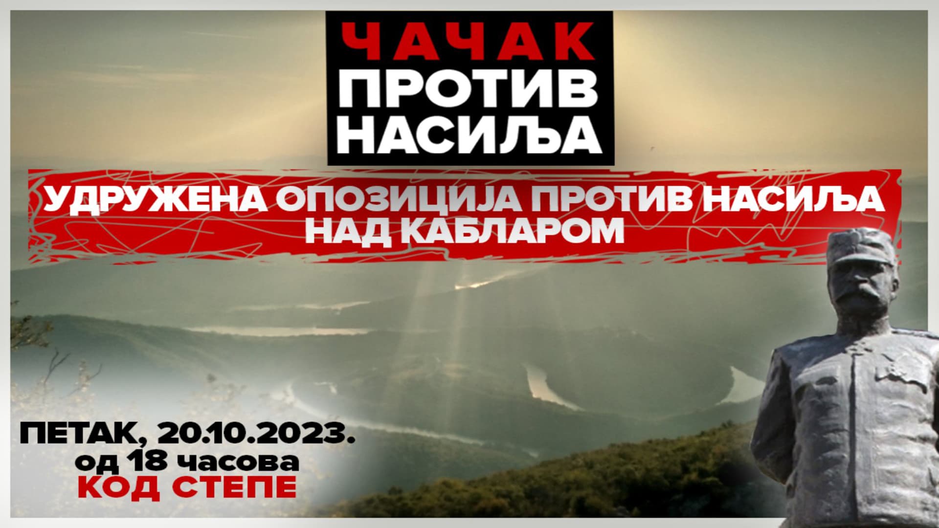 Govornici na protestu "Čačak protiv nasilja nad Kablarom"