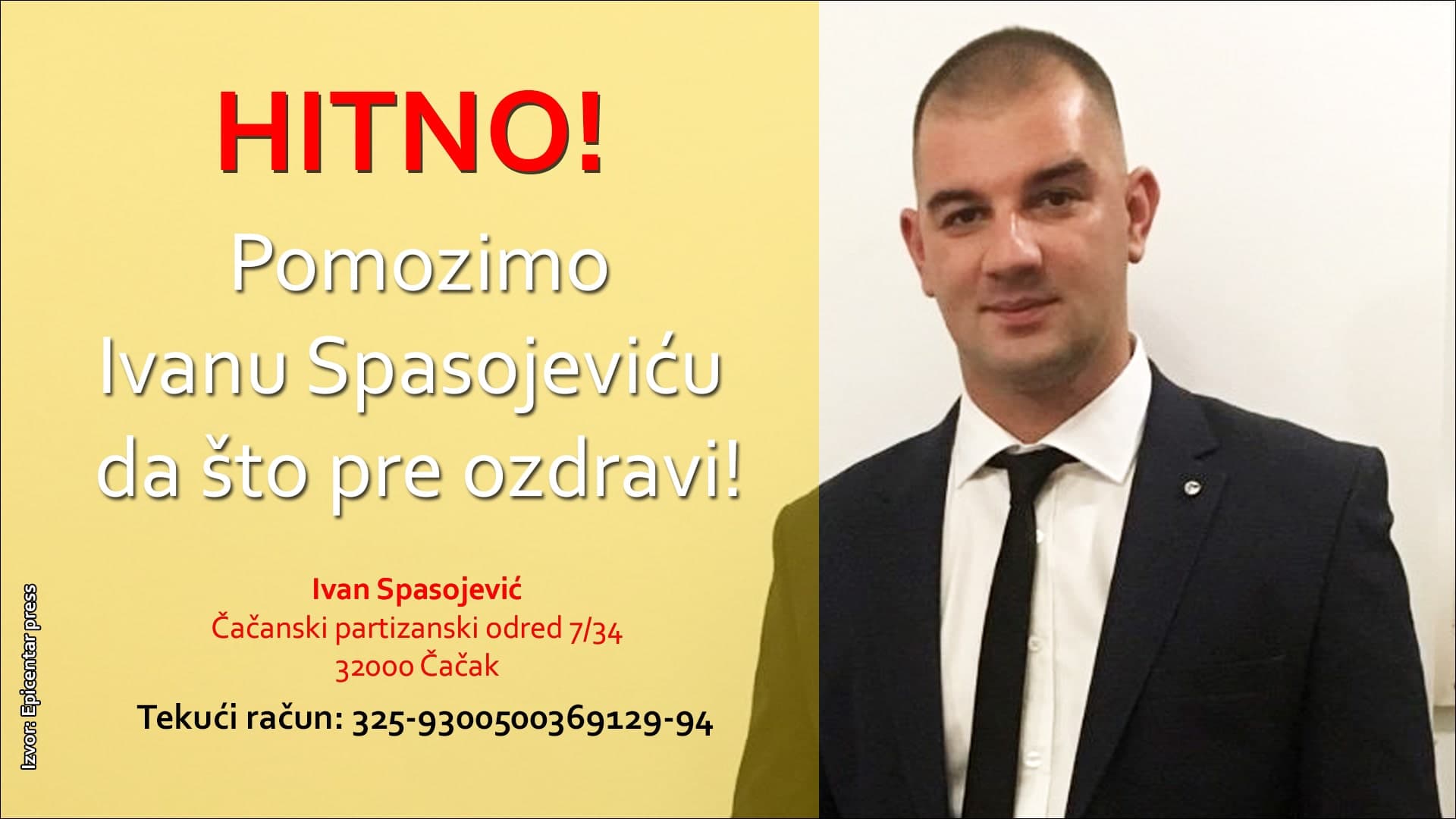 HITNO! Pomozimo Ivanu Spasojeviću da što pre ode na lečenje u Tursku!