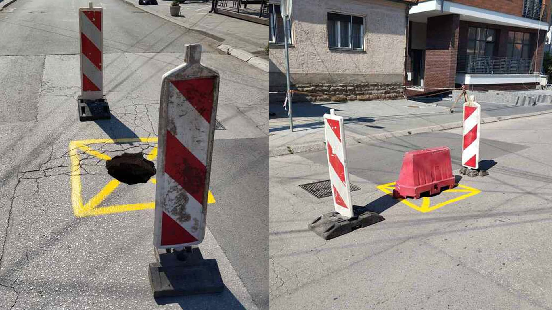 Velika rupa na kolovozu u Ljubićkoj ulici
