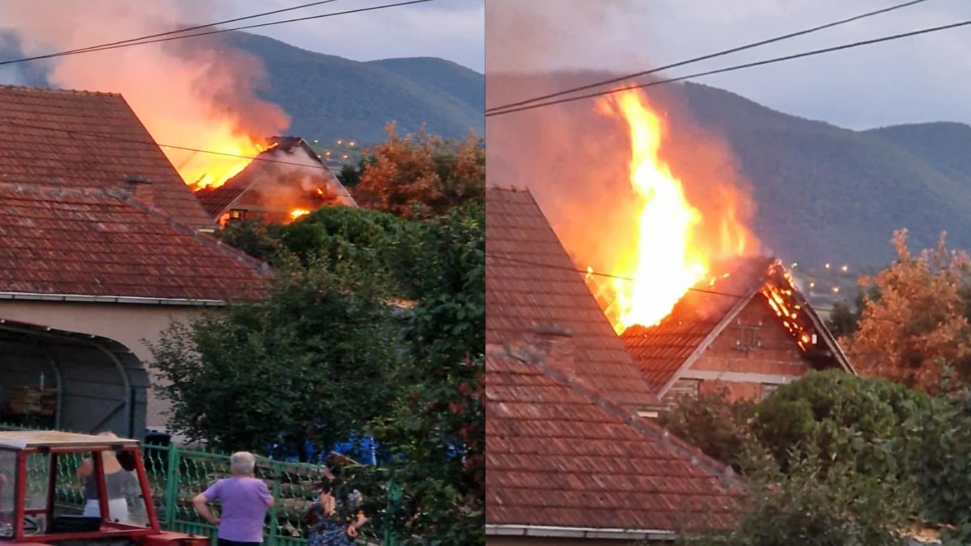 Požar na kući u Čačku, potpuno izgoreo krov (VIDEO)