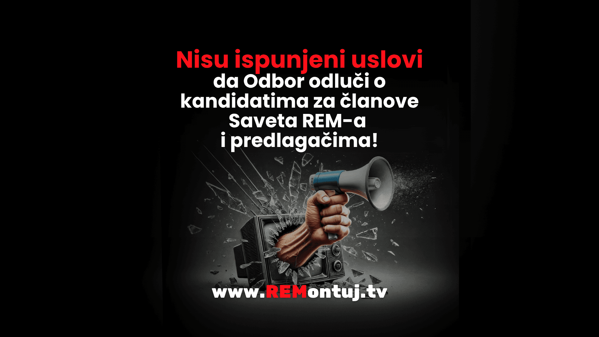 Nisu ispunjeni uslovi da Odbor odluči o kandidatima za članove Saveta REM-a i predlagačima