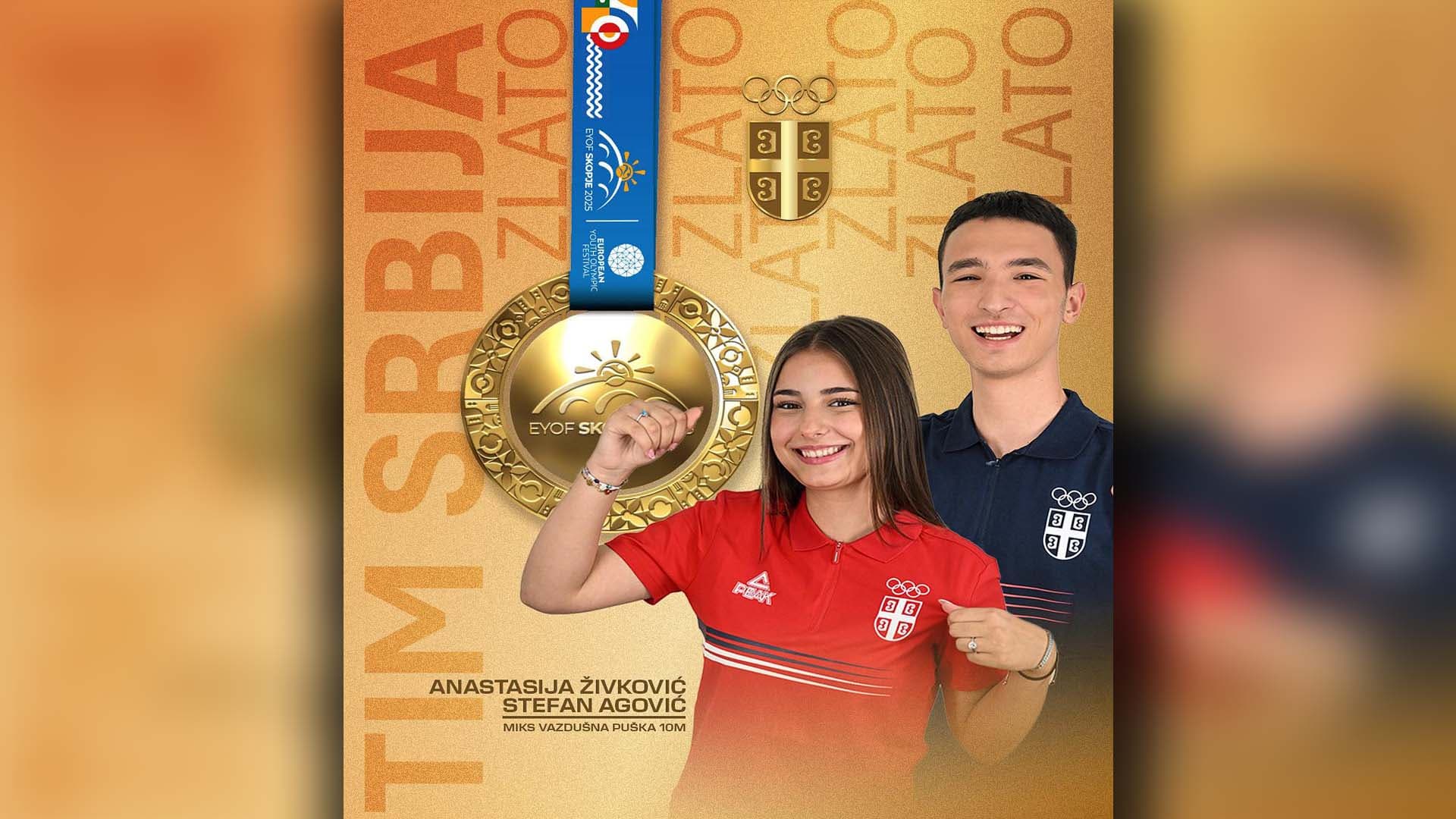 Stefan i Anastasija šampioni Evrope - Prva zlatna medalja za Srbiju na EYOF-u