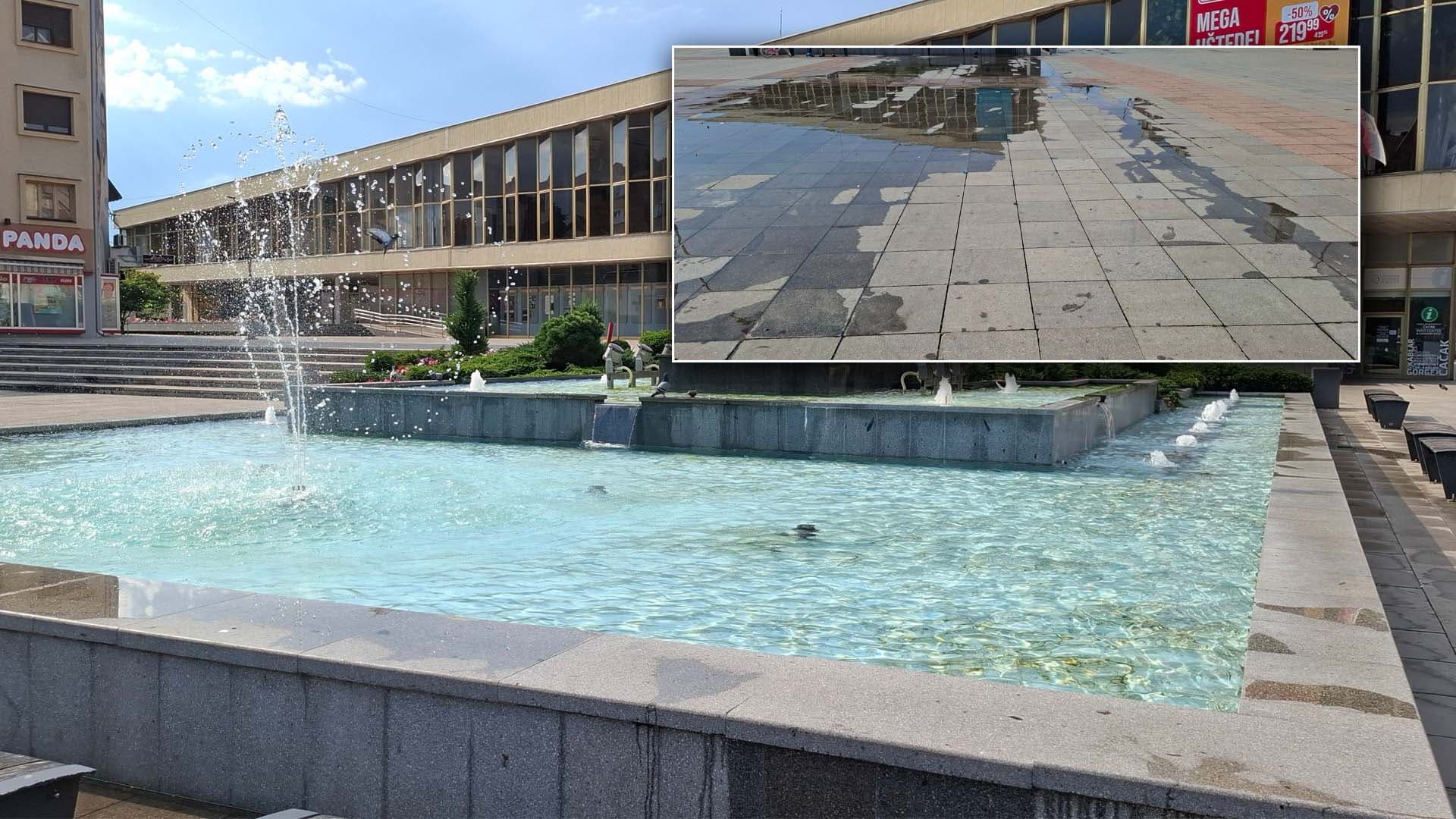 Procurela fontana na Gradskom trgu u Čačku (VIDEO)