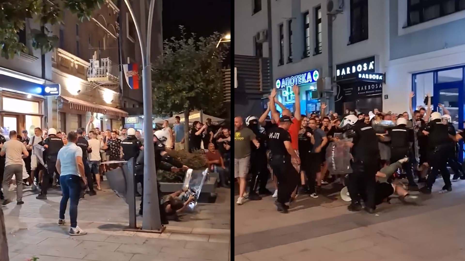 Nakon protestne šetnje u Čačku, probijen kordon policije, uhapšen građanski aktivista (VIDEO)