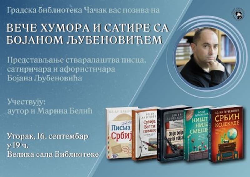Veče humora i satire sa Bojanom Ljubenovićem