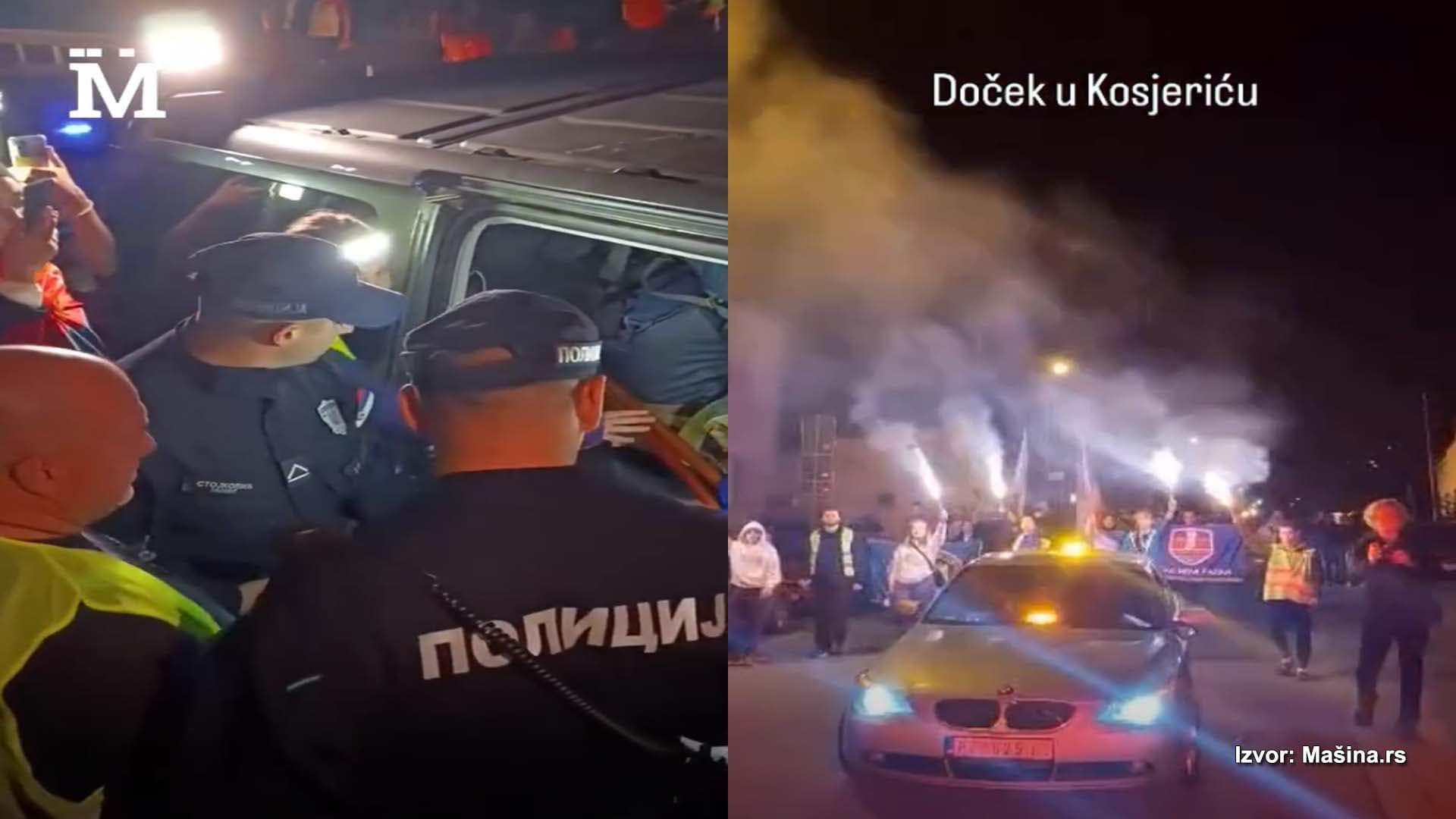 Pretres novopazarskih studenata kod Kosjerića, ceo grad izašao na ulice da ih dočeka (VIDEO)