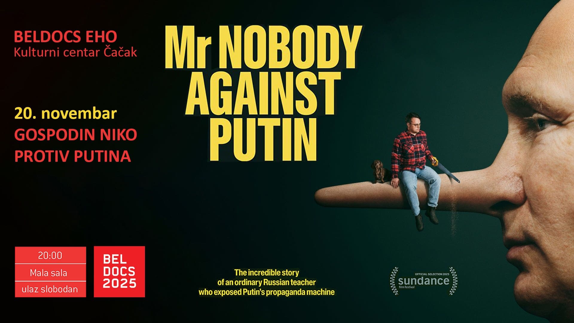 Projekcija filma "Gospodin Niko protiv Putina"