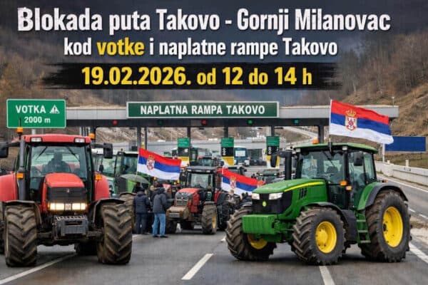 RADIKALIZACIJA PROTESTA: Blokada puta Takovo – Gornji Milanovac u četvrtak