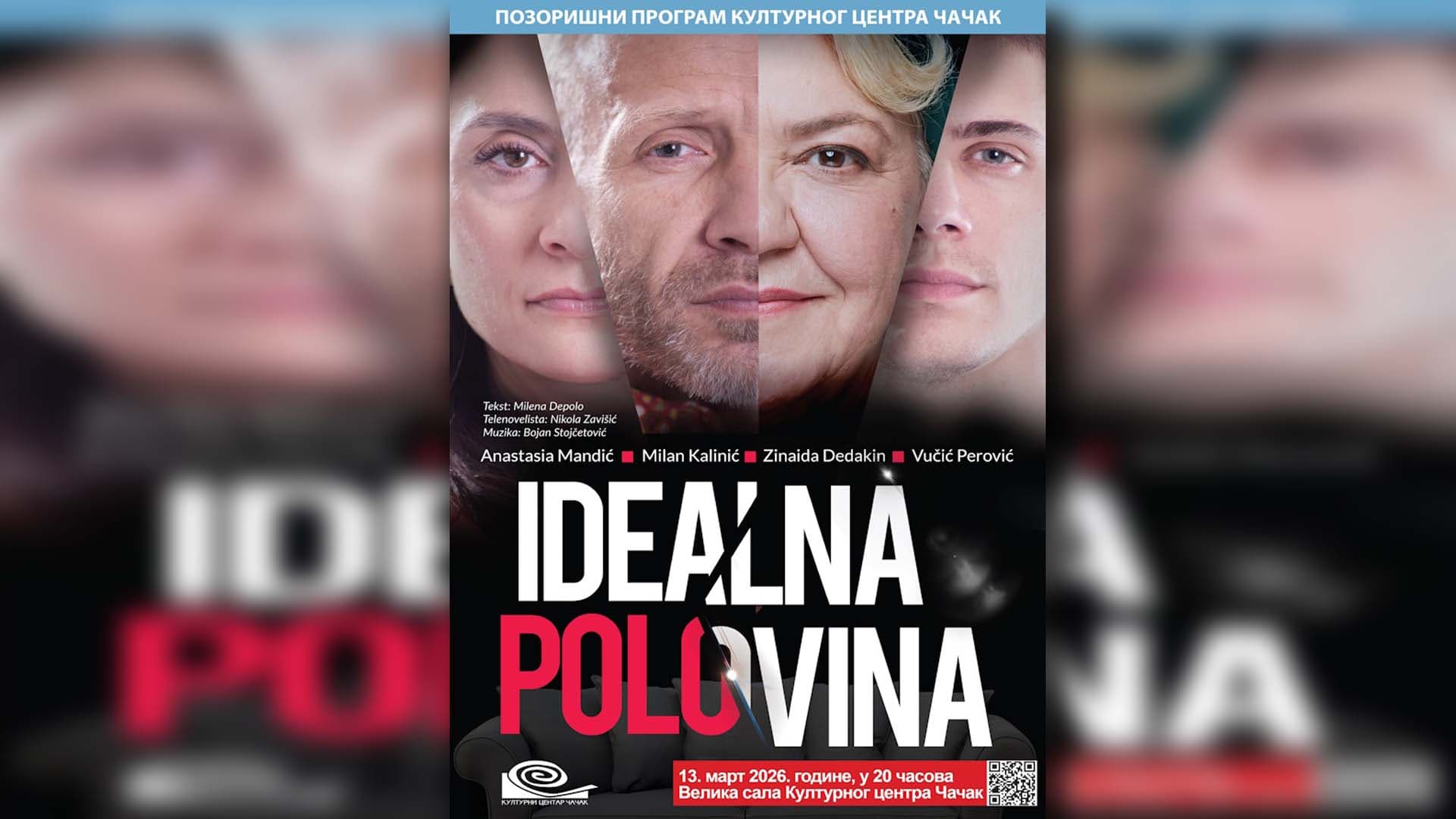 Pozorišna predstava "Idealna polovina" u Kulturnom centru Čačak