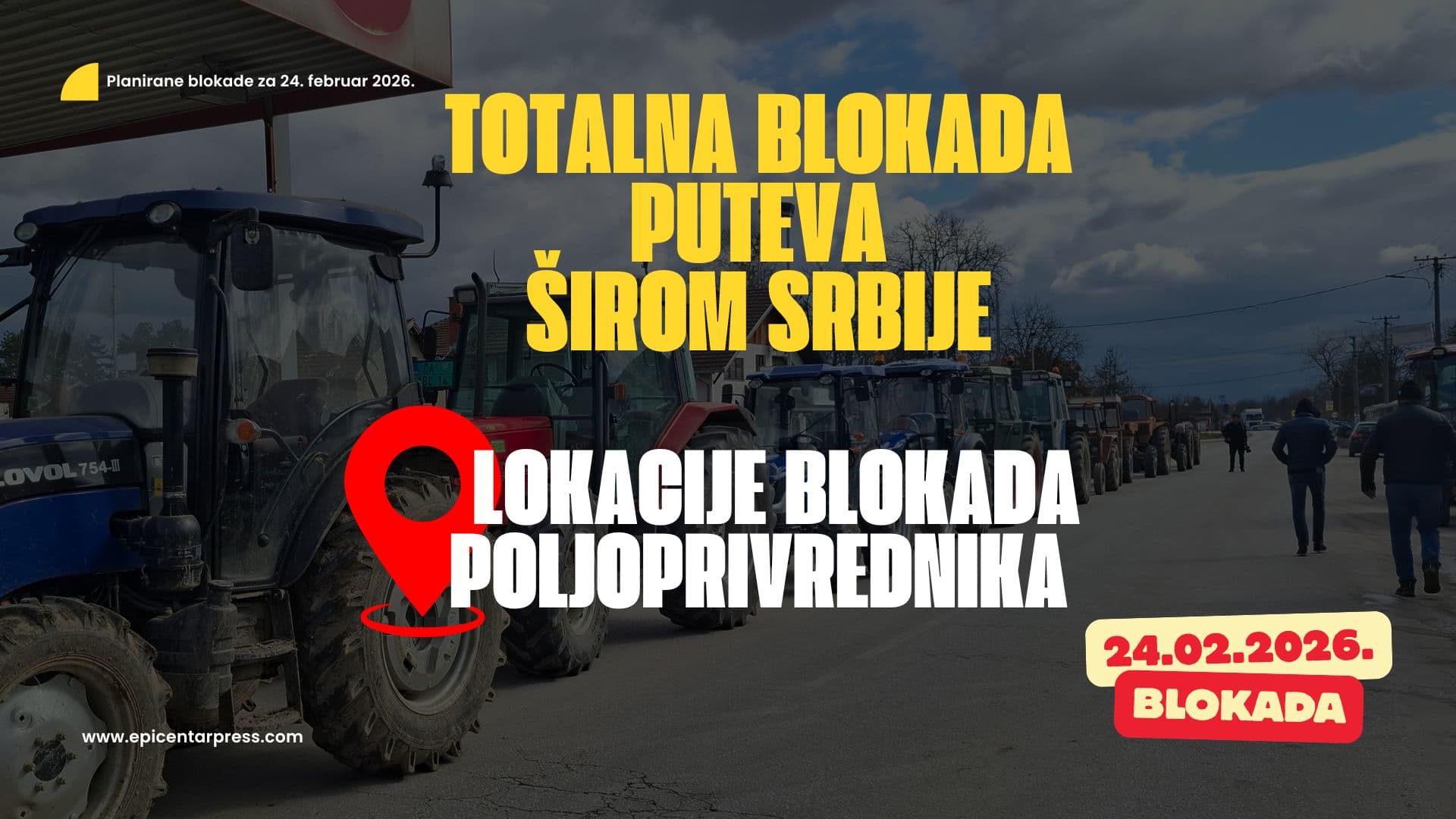 Poljoprivrednici kreću u radikalizaciju protesta: Ovo je spisak lokacija svih blokada u Srbiji