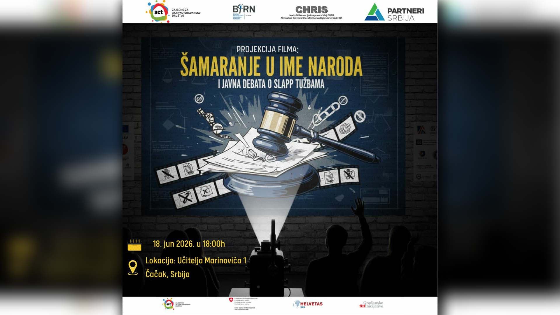 Projekcija filma "Šamaranje u ime naroda" i javna debata o SLAPP tužbama