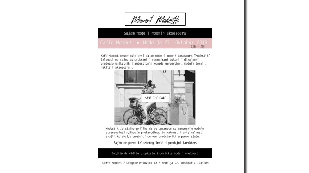 Sajam mode i modnih aksesoara u kafeu "Moment"