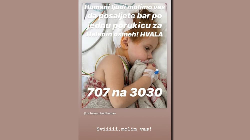 HUMANITARNA AKCIJA na Gradskom trgu: Pomozimo maloj Heleni da brzo ozdravi!