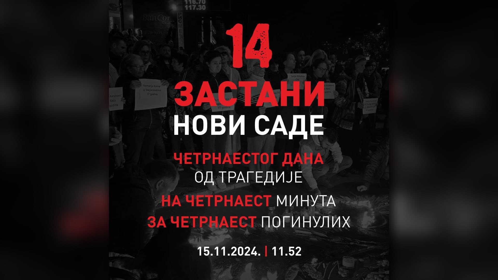 Zastani Novi Sade - 14 minuta za 14 života