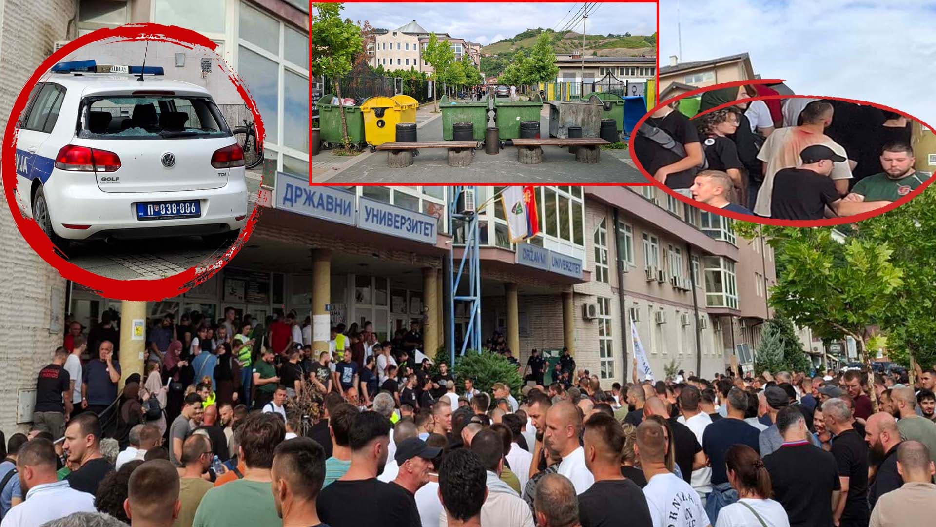 Napeto u Novom Pazaru: Povređeno šest policajaca, traži se da se građani sklone sa ulaza Univerziteta (FOTO+VIDEO)