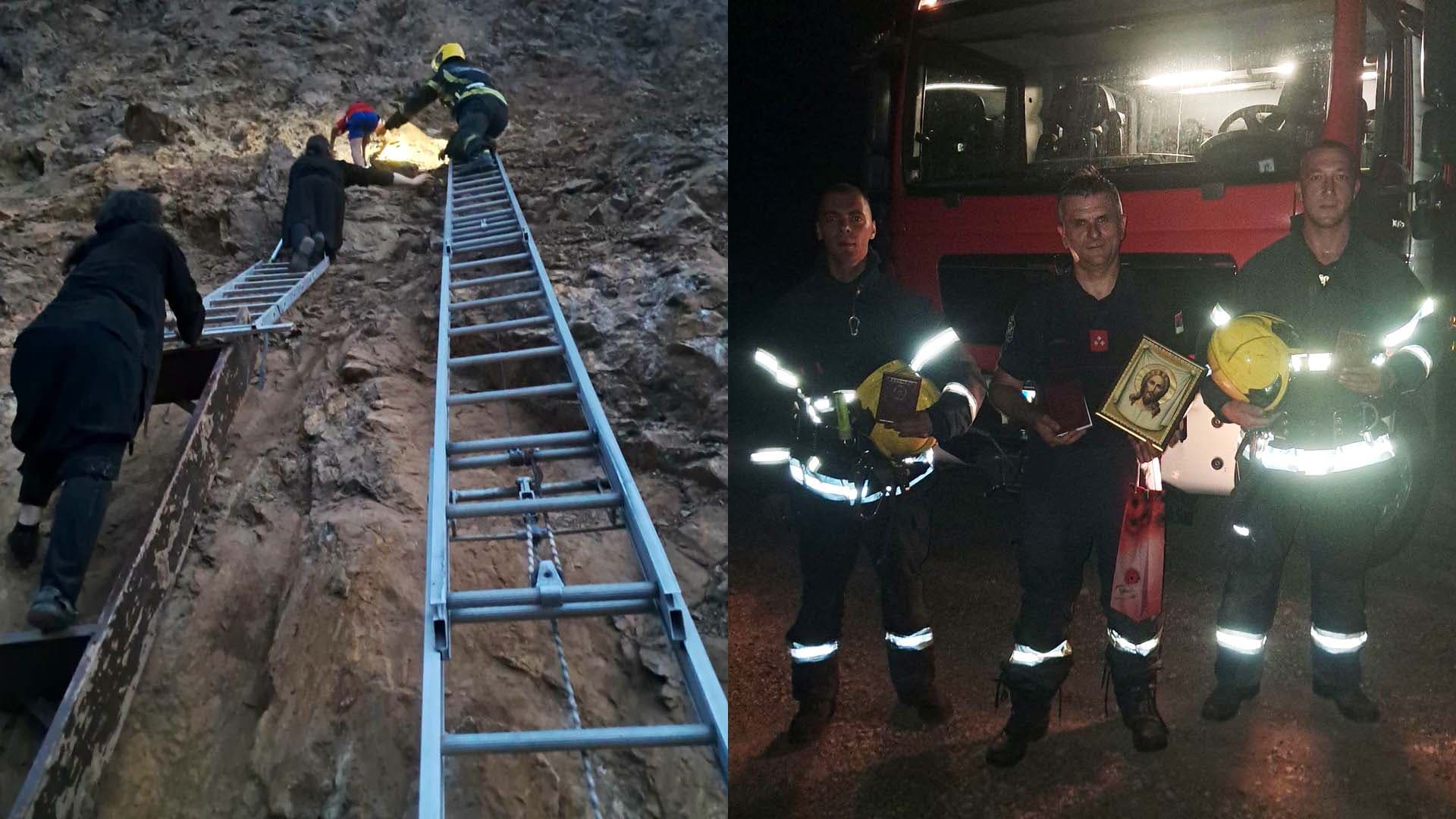 Vatrogasci spasili dečaka i dvojicu monaha sa litice visoke 15 metara kod manastira Preobraženje